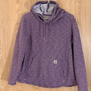 Carhartt Heathered Purple Cowl Neck Hoodie Sweatshirt